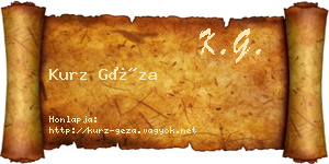 Kurz Géza névjegykártya