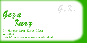 geza kurz business card