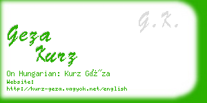 geza kurz business card